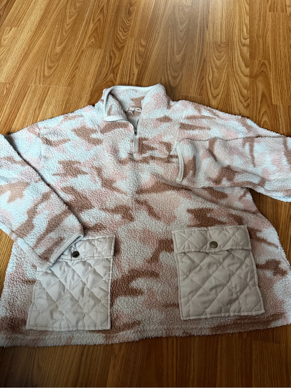 Como Vintage Kids Teddy Jacket in Pink & Cream Camo